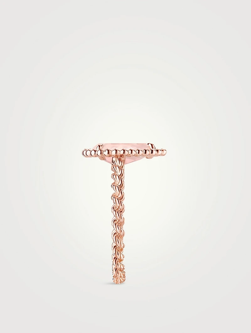 S Motif Serpent Bohème 18K Rose Gold Ring With Pink Quartz