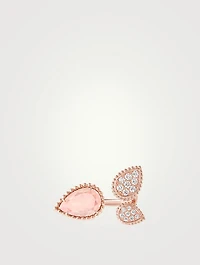 M S XS Motifs Serpent Bohème 18K Rose Gold Ring With Pink Quartz And Diamonds