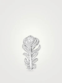 XS Plume De Paon 18K White Gold Ring With Diamonds