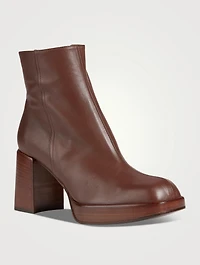 Leather Platform Ankle Boots
