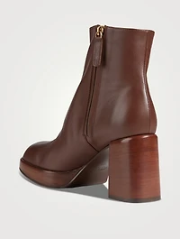 Leather Platform Ankle Boots