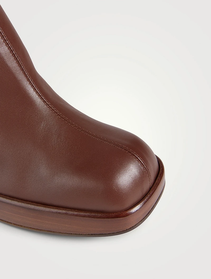 Leather Platform Ankle Boots