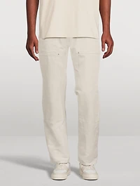 Linen Straight-Leg Carpenter Pants