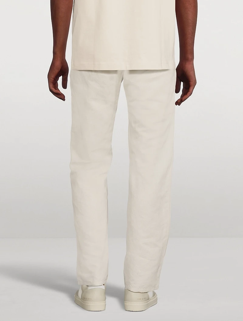 Linen Straight-Leg Carpenter Pants