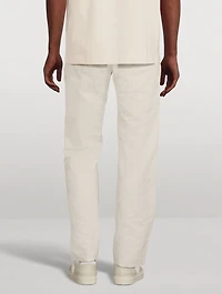 Linen Straight-Leg Carpenter Pants