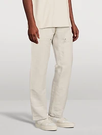 Linen Straight-Leg Carpenter Pants