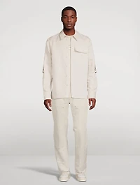 Linen Straight-Leg Carpenter Pants