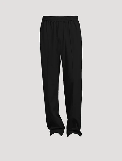 Cotton And Linen Straight-Leg Pants