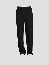 Cotton And Linen Straight-Leg Pants