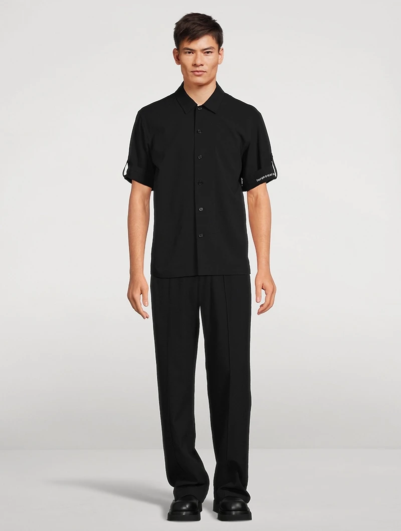 Cotton And Linen Straight-Leg Pants
