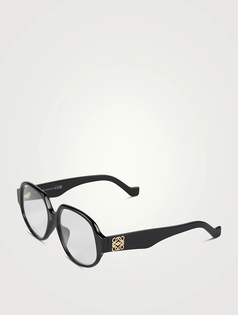Chunky Anagram Black Geometric Eyeglasses