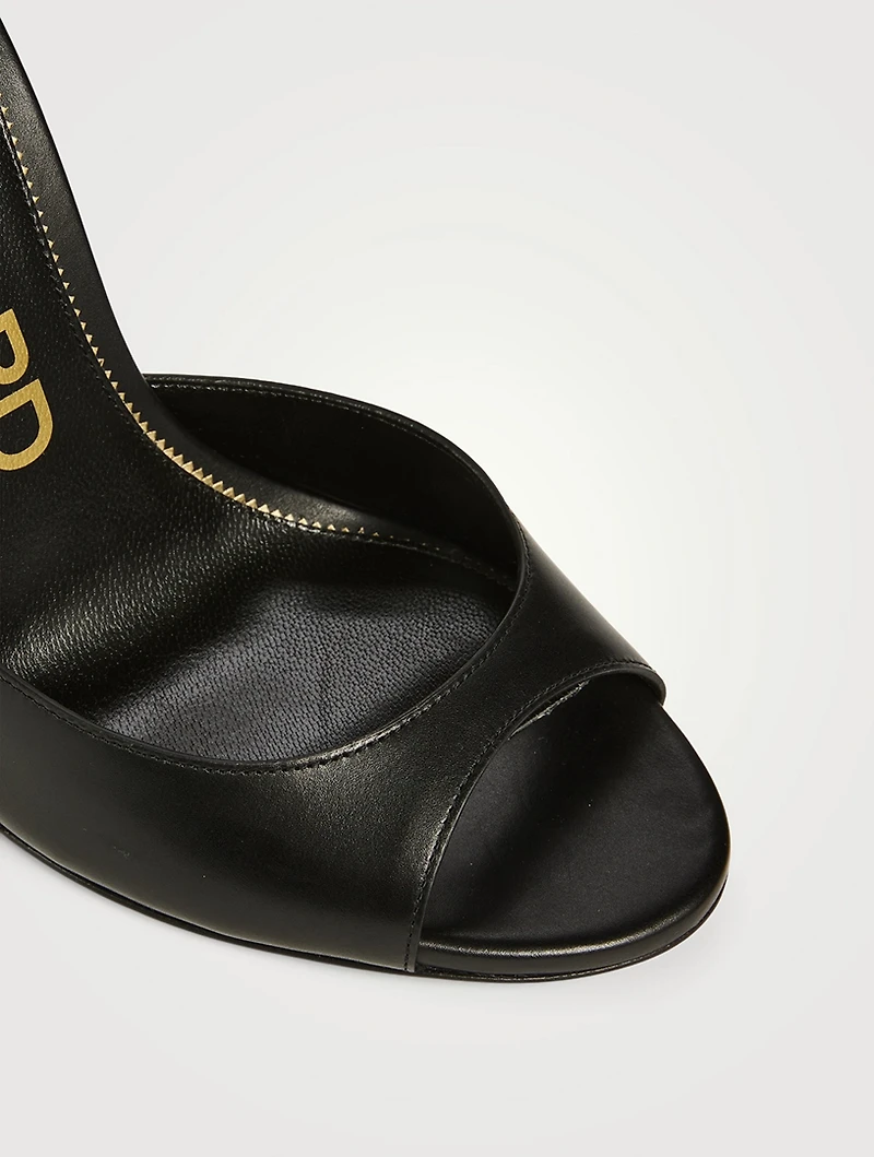 Leather Wedge Sandals With Ankle Chain