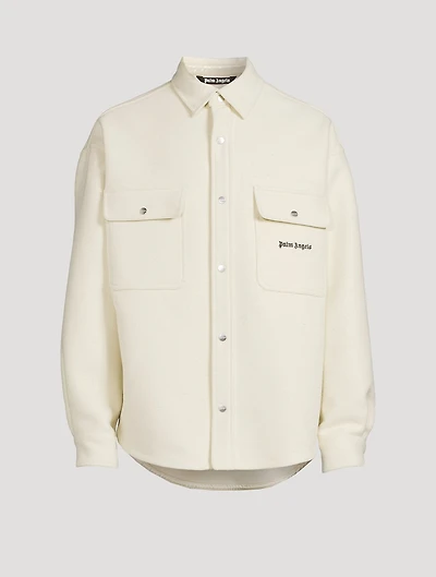 Wool Pocket Logo Overshirt