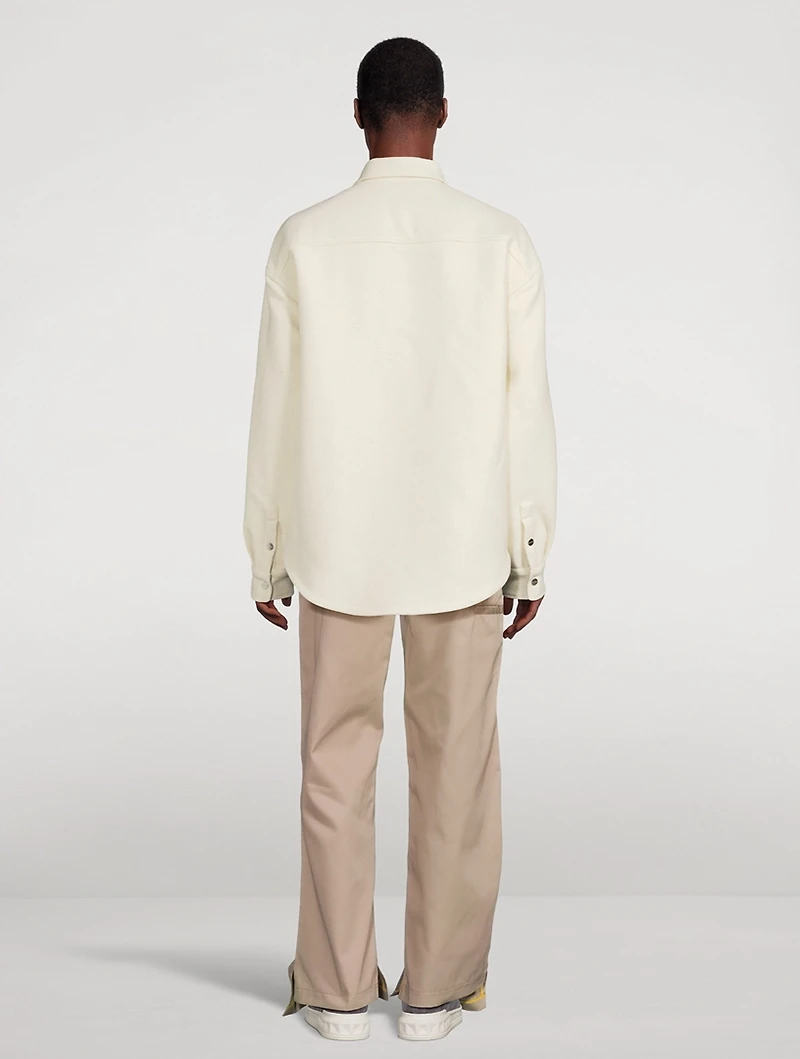 Wool Pocket Logo Overshirt