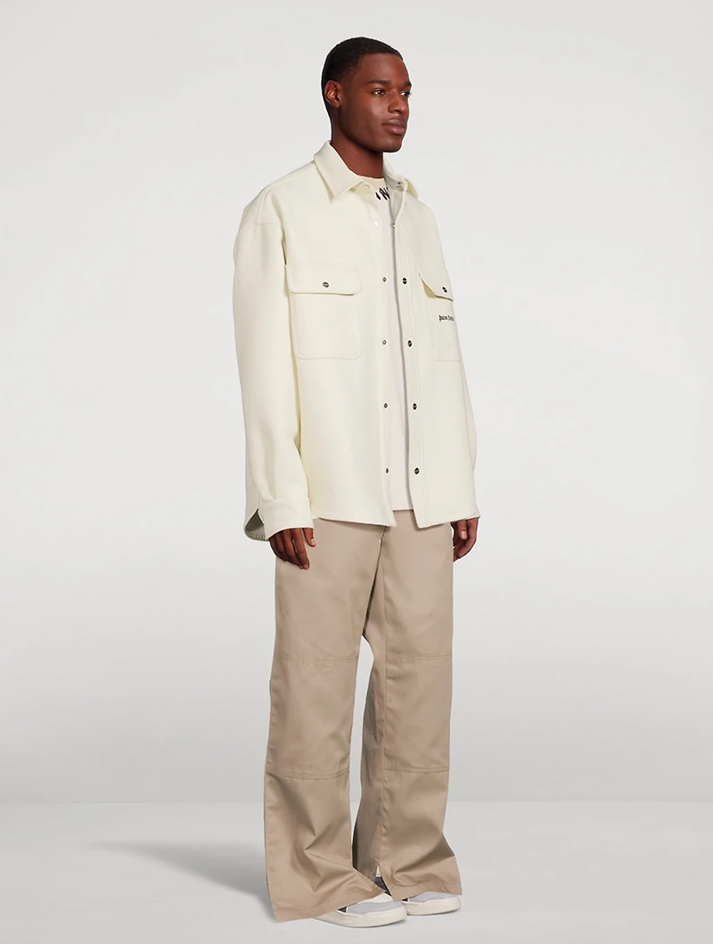 Wool Pocket Logo Overshirt