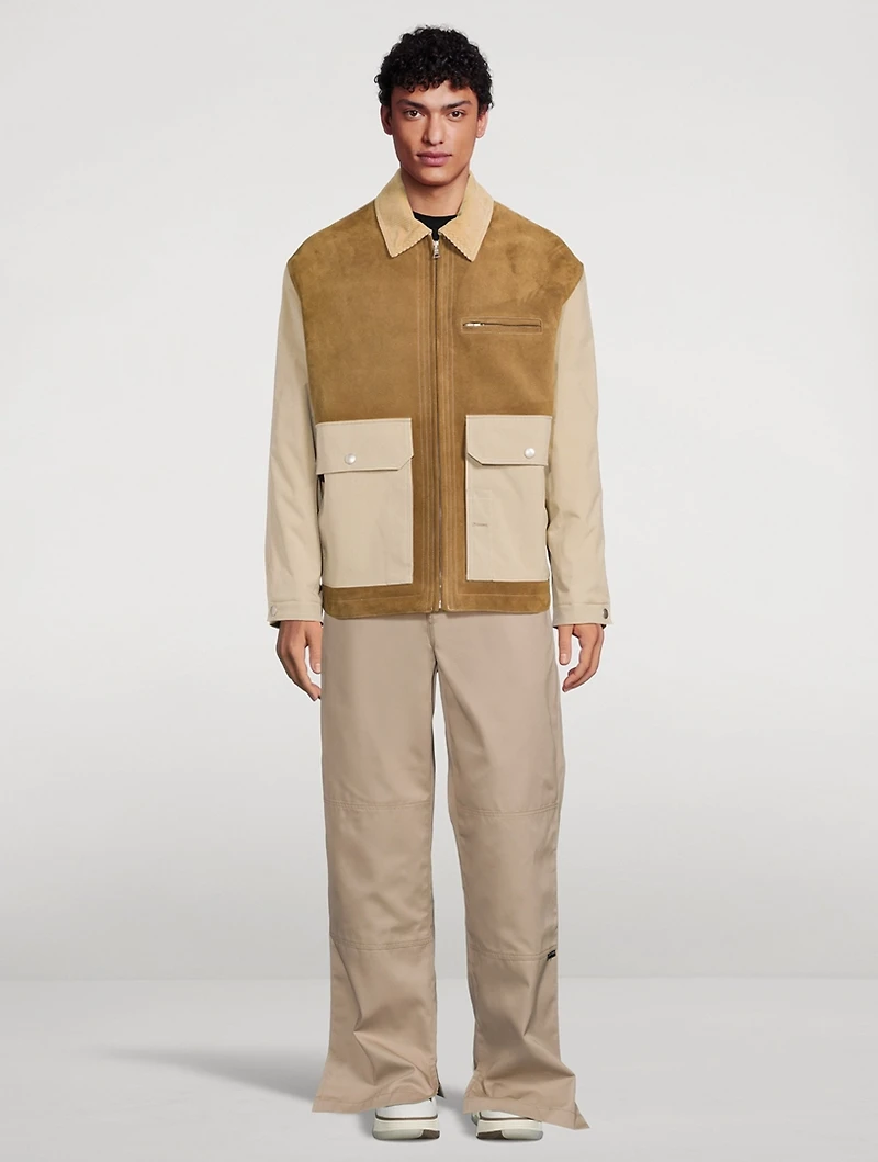 Mixed Media Shirt Jacket