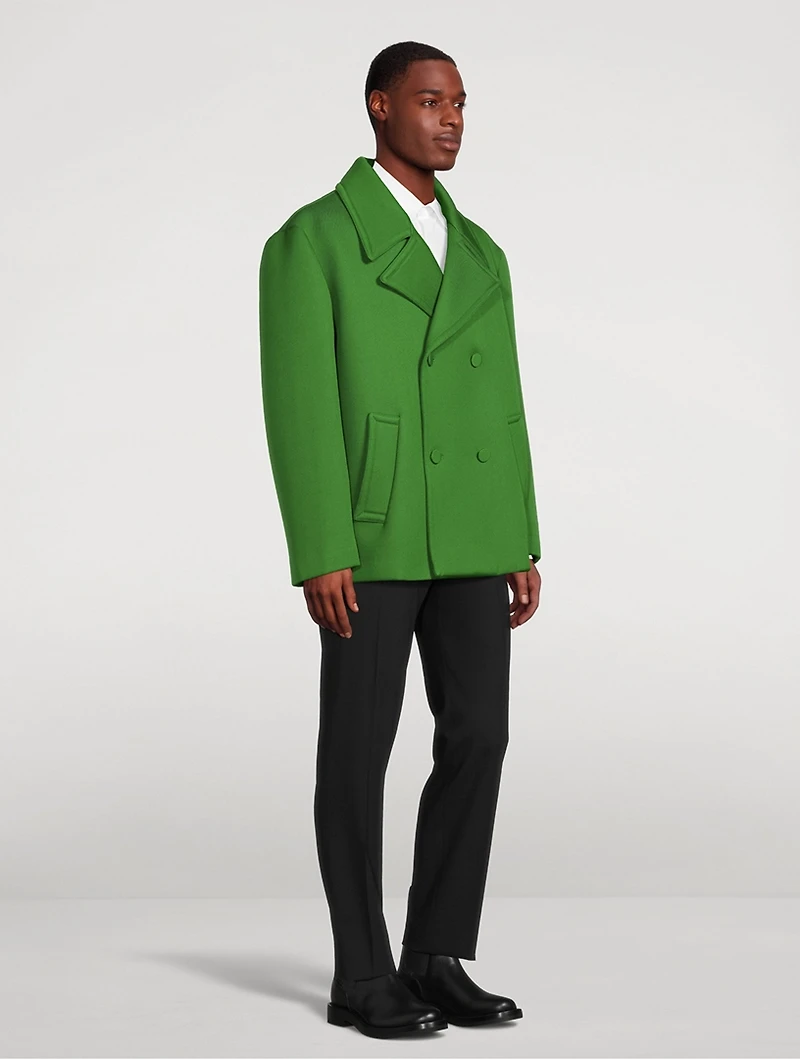 Wool-blend Double-Breasted Peacoat