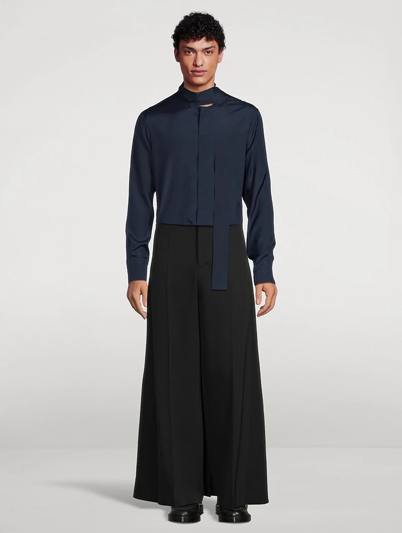Wool Wide-Leg Pants