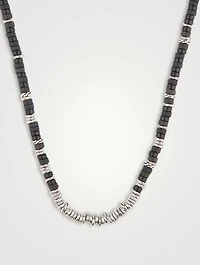 Heishi Beaded Necklace With Black Onyx