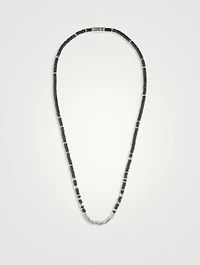 Heishi Beaded Necklace With Black Onyx