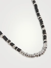 Heishi Beaded Necklace With Black Onyx