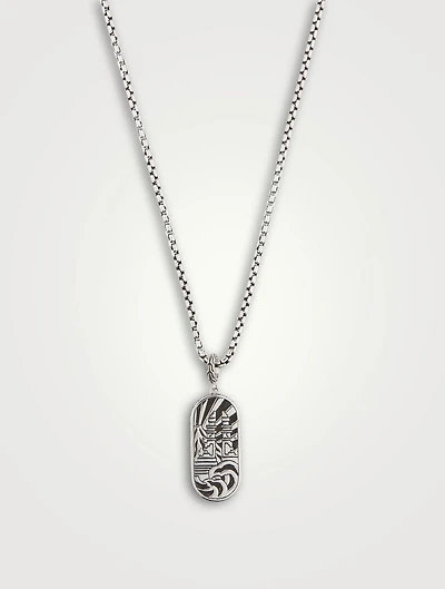 Carved Chain Inlay Pendant Necklace With Mother-Of-Pearl, Lapis And Turquoise