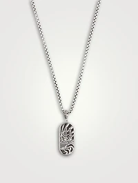 Carved Chain Inlay Pendant Necklace With Mother-Of-Pearl, Lapis And Turquoise