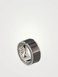 Carved Chain Inlay Band Ring