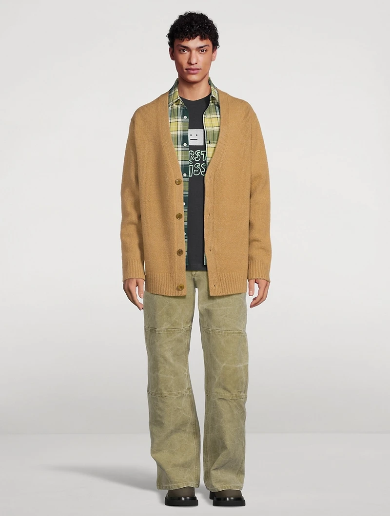 Wool-Blend V-Neck Cardigan