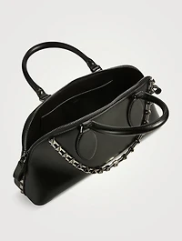 Rockstud Leather Top Handle Bag