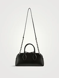 Rockstud Leather Top Handle Bag