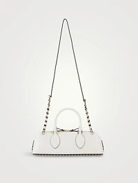 Rockstud Leather Top Handle Bag