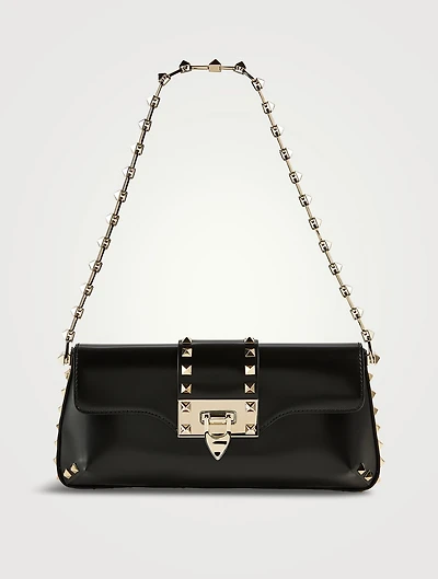 Small Rockstud Leather Clutch