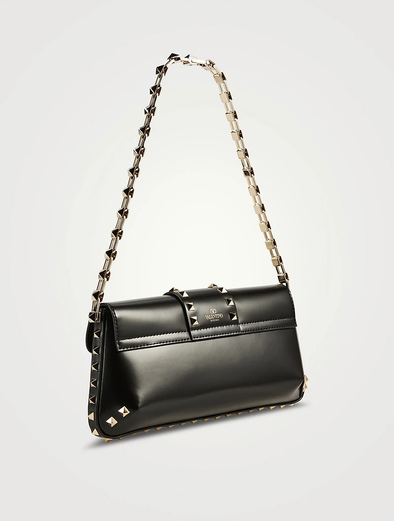 Small Rockstud Leather Clutch
