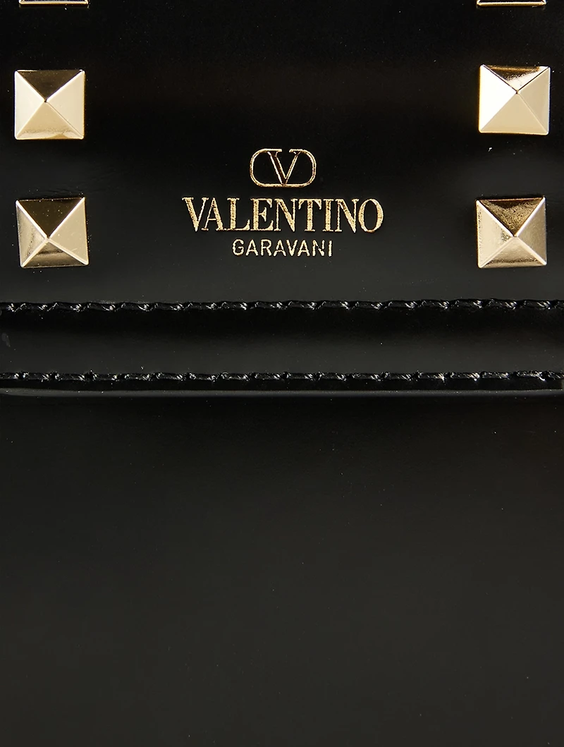 Small Rockstud Leather Clutch