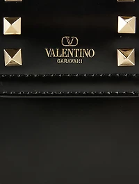 Small Rockstud Leather Clutch