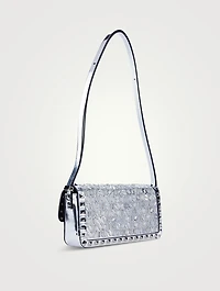 Rockstud Embroidered Leather Shoulder Bag