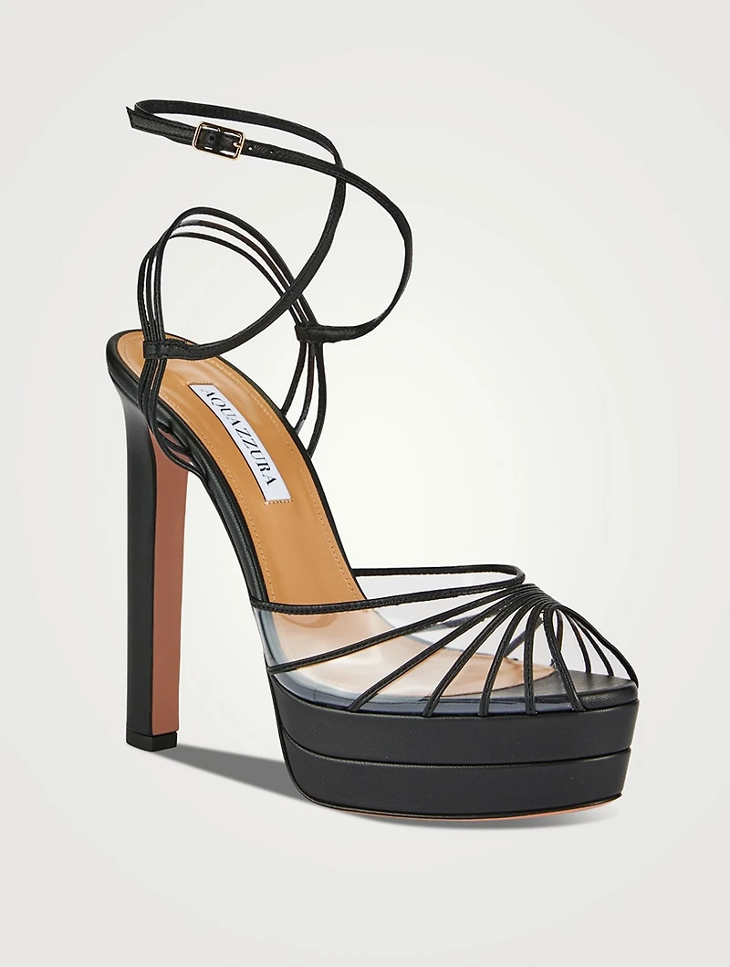 Call Me Leather And PVC Platform Sandals