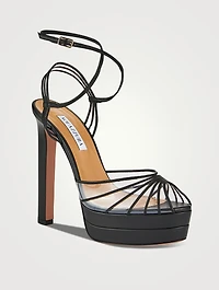 Call Me Leather And PVC Platform Sandals