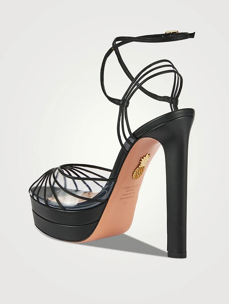 Call Me Leather And PVC Platform Sandals