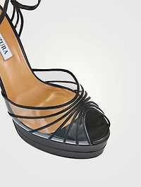 Call Me Leather And PVC Platform Sandals