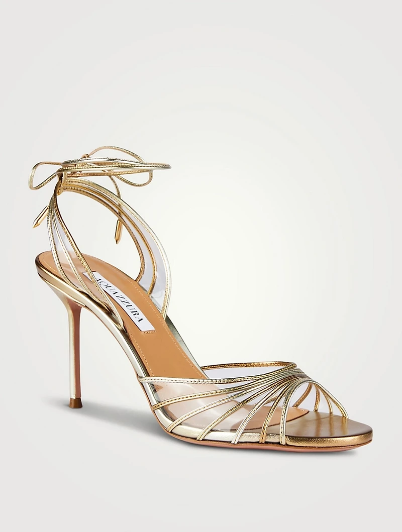 Call Me Metallic Leather And PVC Sandals