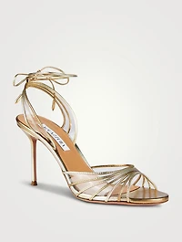 Call Me Metallic Leather And PVC Sandals