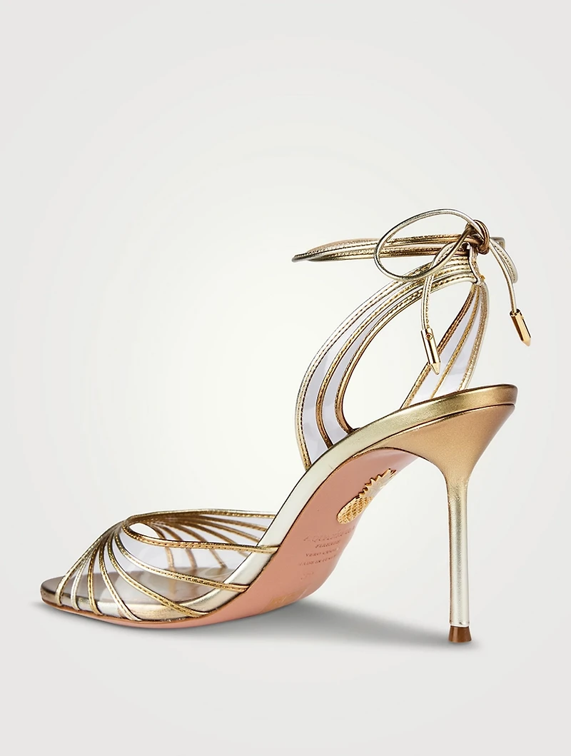Call Me Metallic Leather And PVC Sandals