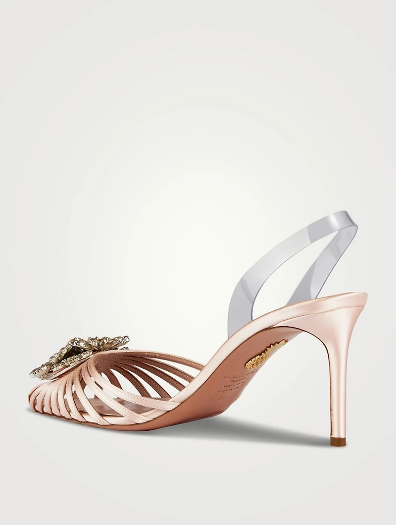 Crystal Margarita Satin Slingback Pumps