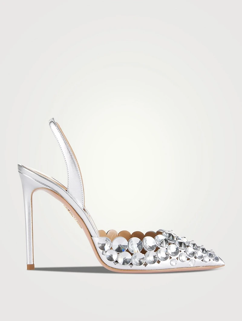 Maxi-Tequila Metallic Leather Slingback Pumps