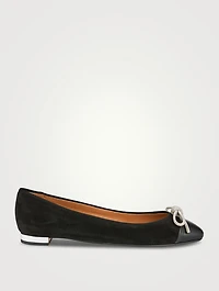 Parisina Crystal-Embellished Suede Ballet Flats