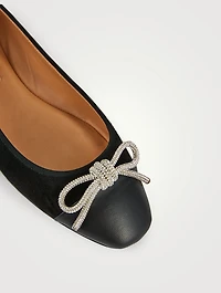 Parisina Crystal-Embellished Suede Ballet Flats