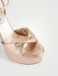 Twist Metallic Leather Platform Sandals