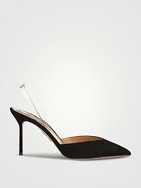 V Plexi Suede Slingback Pumps